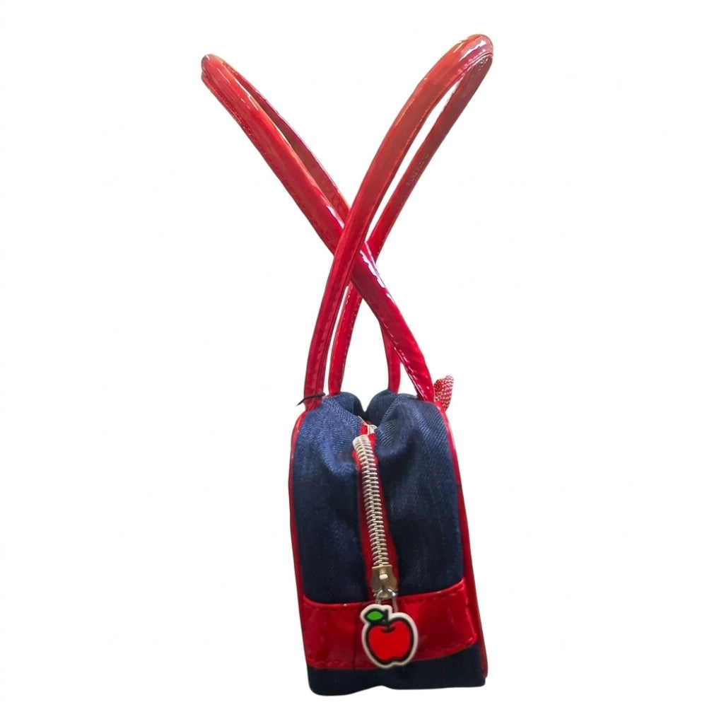 Hello Kitty Leisure borsa a spalla jeans blu e vernice rossa