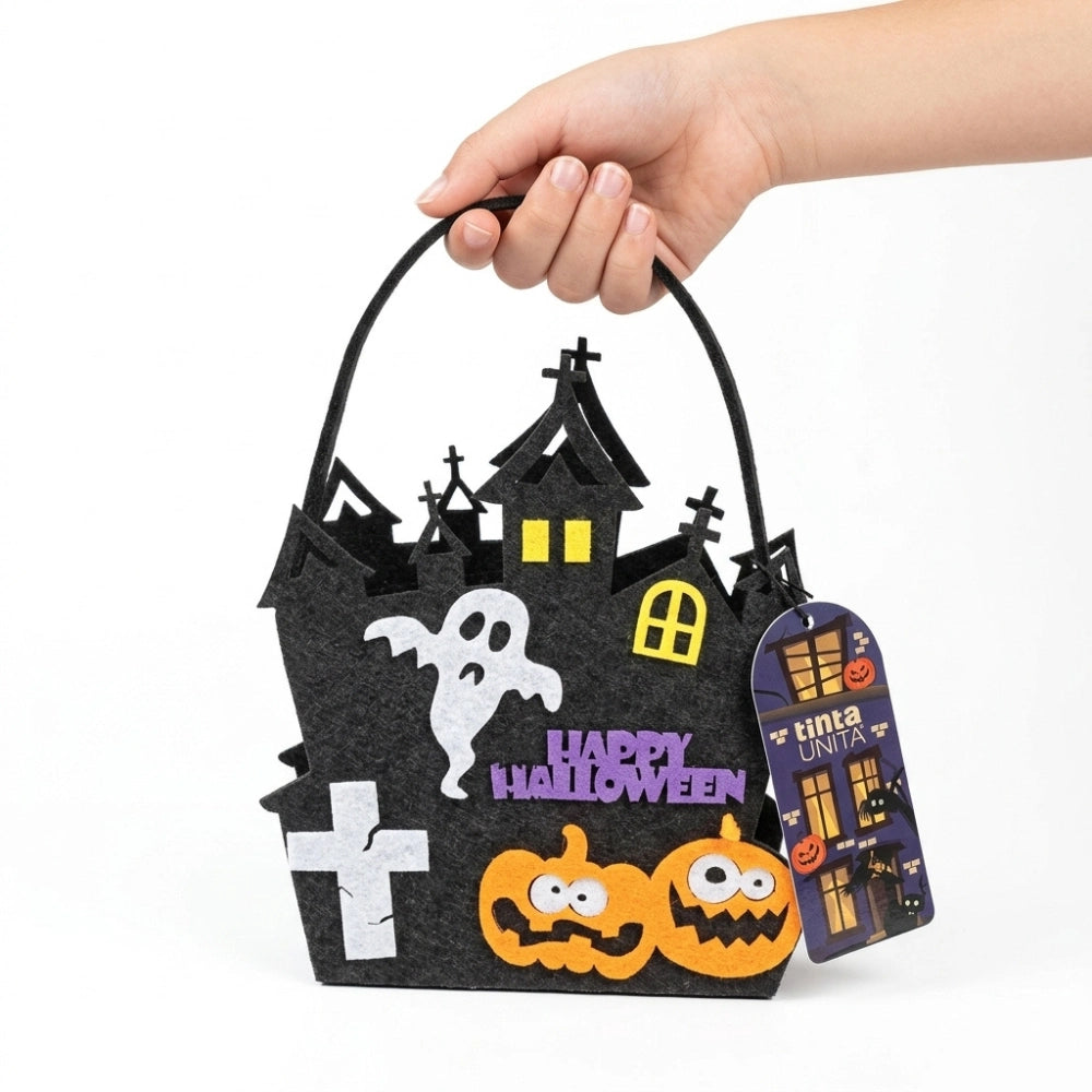 Tinta Unita Borsetta Halloween in Feltro – 4 Fantasie