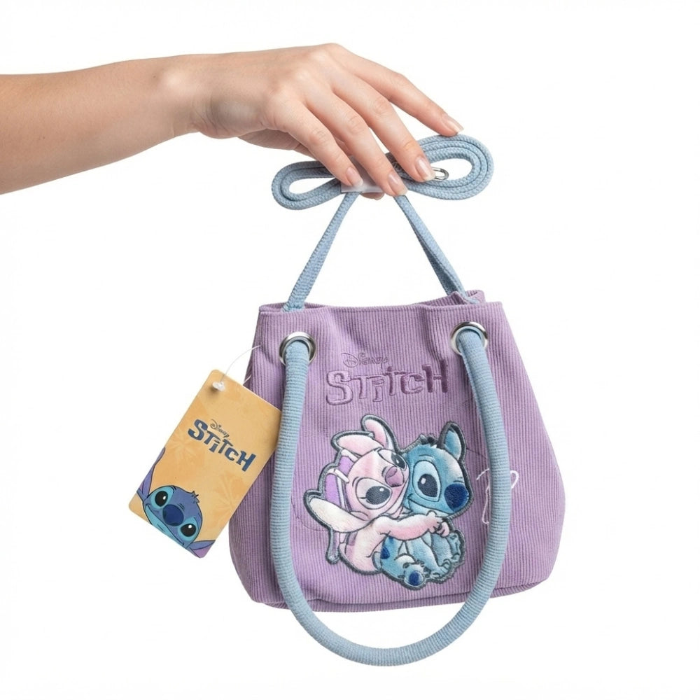 Borsetta Lilo e Stitch con tracollina e dettagli in peluche bianco