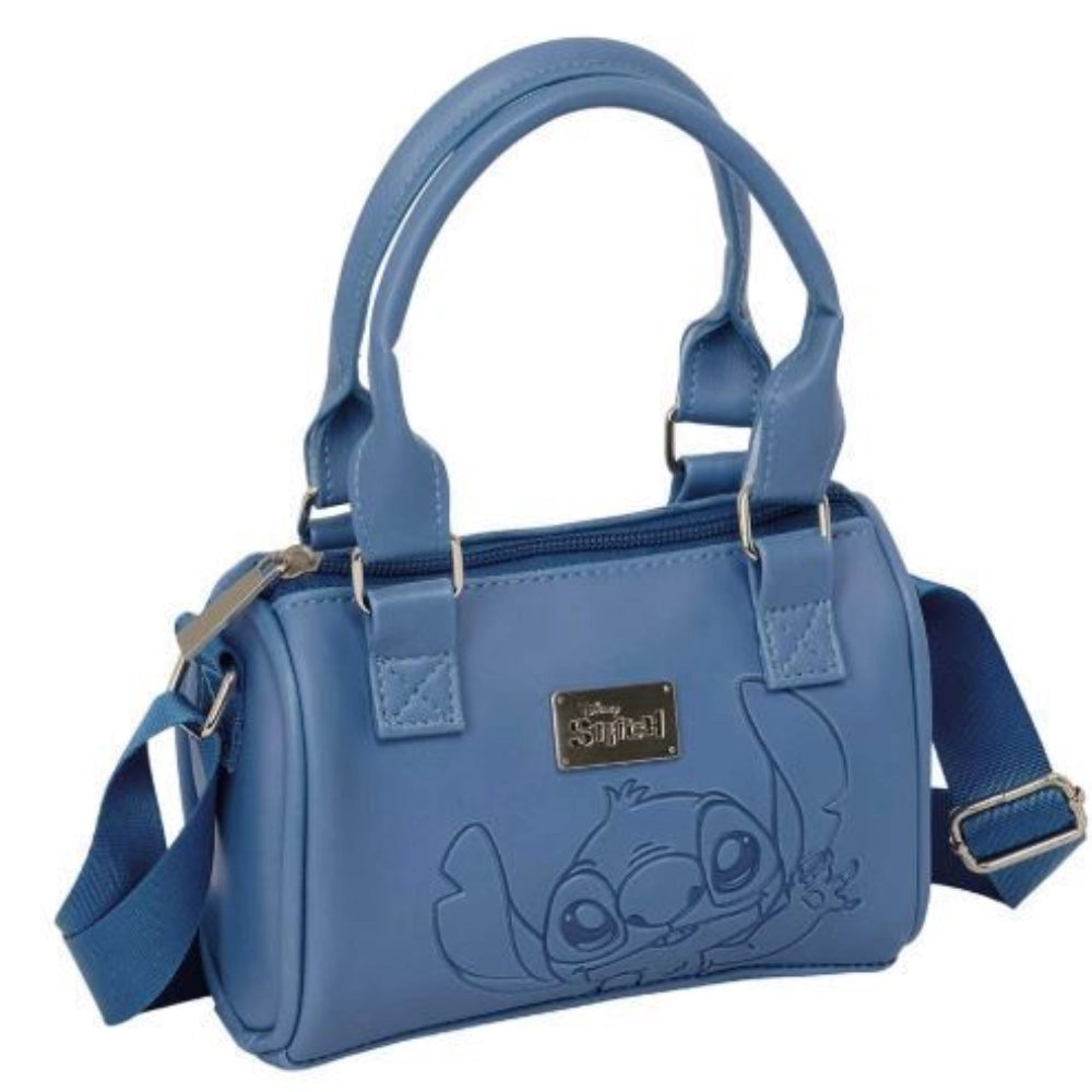 Mini Borsa Stitch Disney a Bauletto con Tracolla Safta (16x10x7,5 cm) – Borsetta a Mano Ecopelle Blu