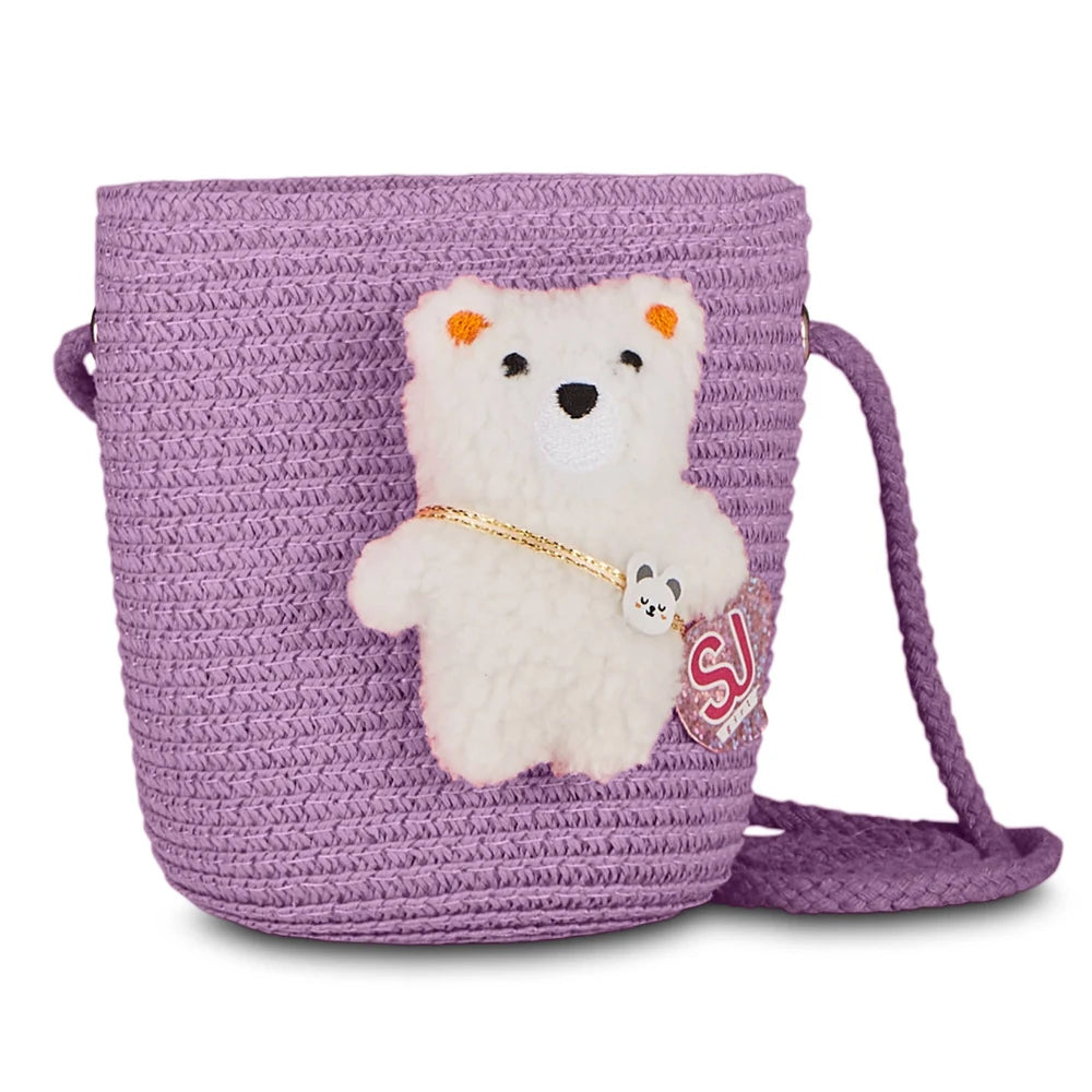 Borsetta Secchiello SJ con Orsetto in Peluche - Viola Chiaro