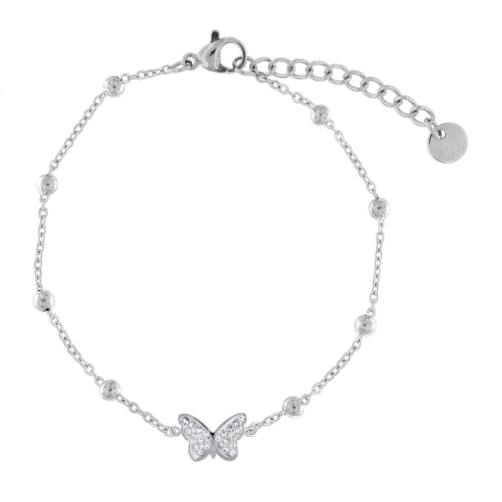 Bracciale Donna in Acciaio Farfalla con Zirconi – Aqua