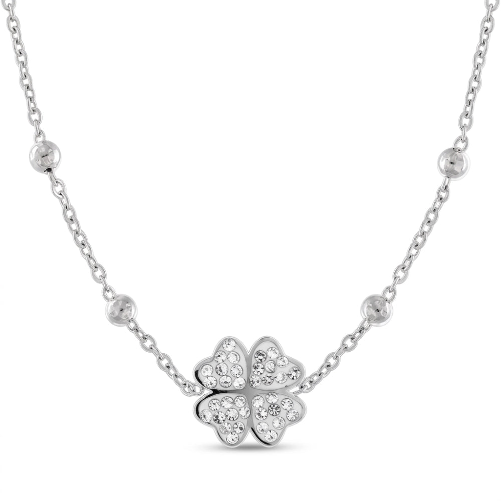 Bracciale Donna in Acciaio Quadrifoglio con Zirconi – Aqua
