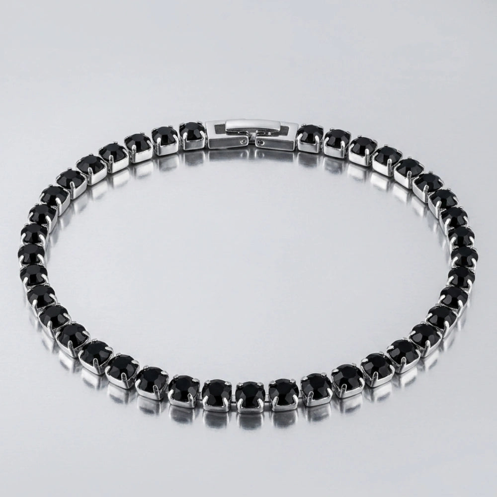 Bracciale Tennis Aqua – Acciaio con Cristalli Neri