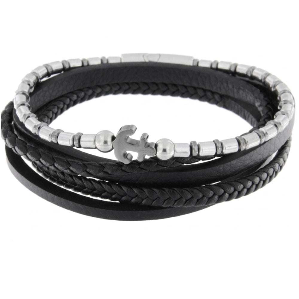 Bracciale Uomo Ancora Aqua - Nero | AQ-BC210N