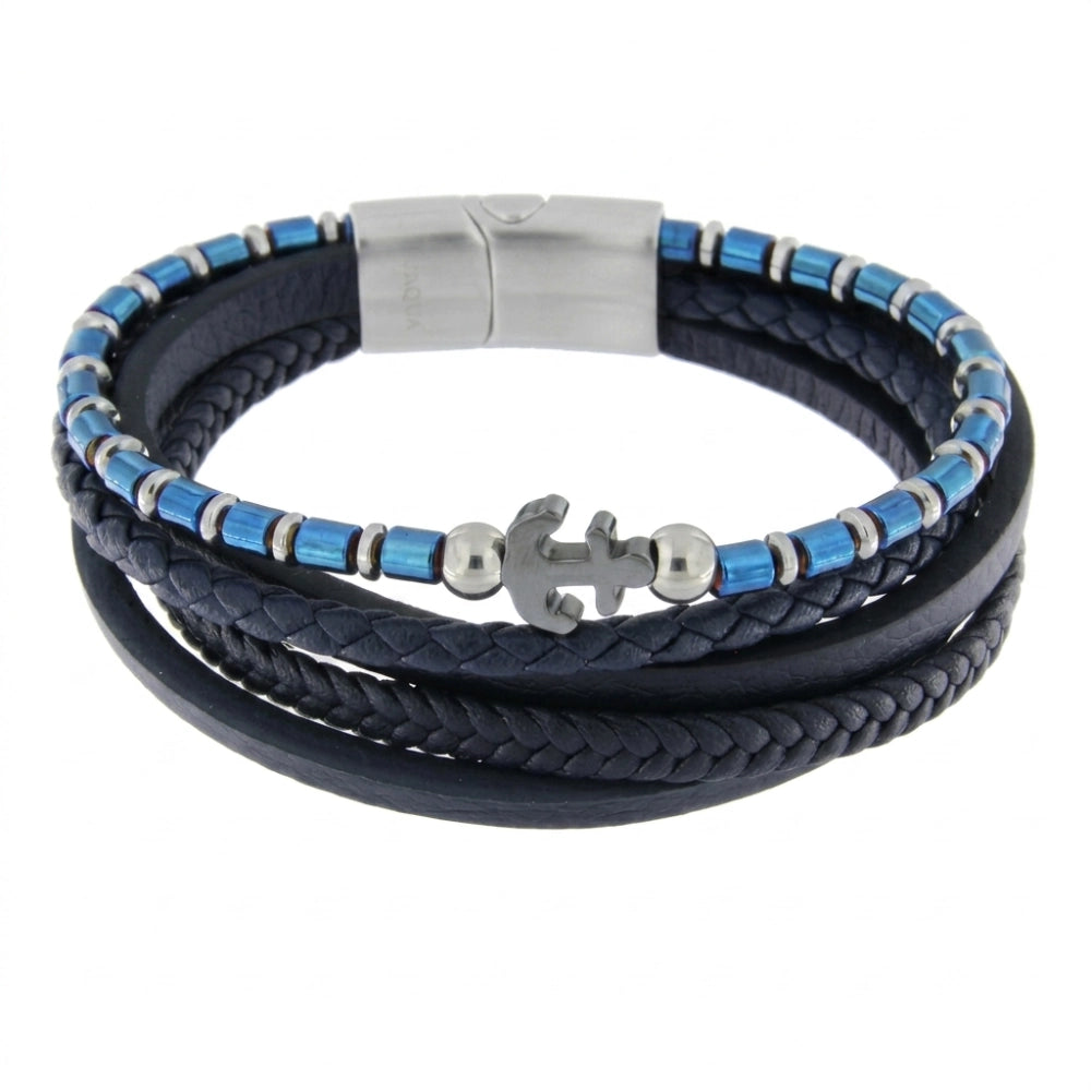 Bracciale Uomo Ancora Aqua - Blu