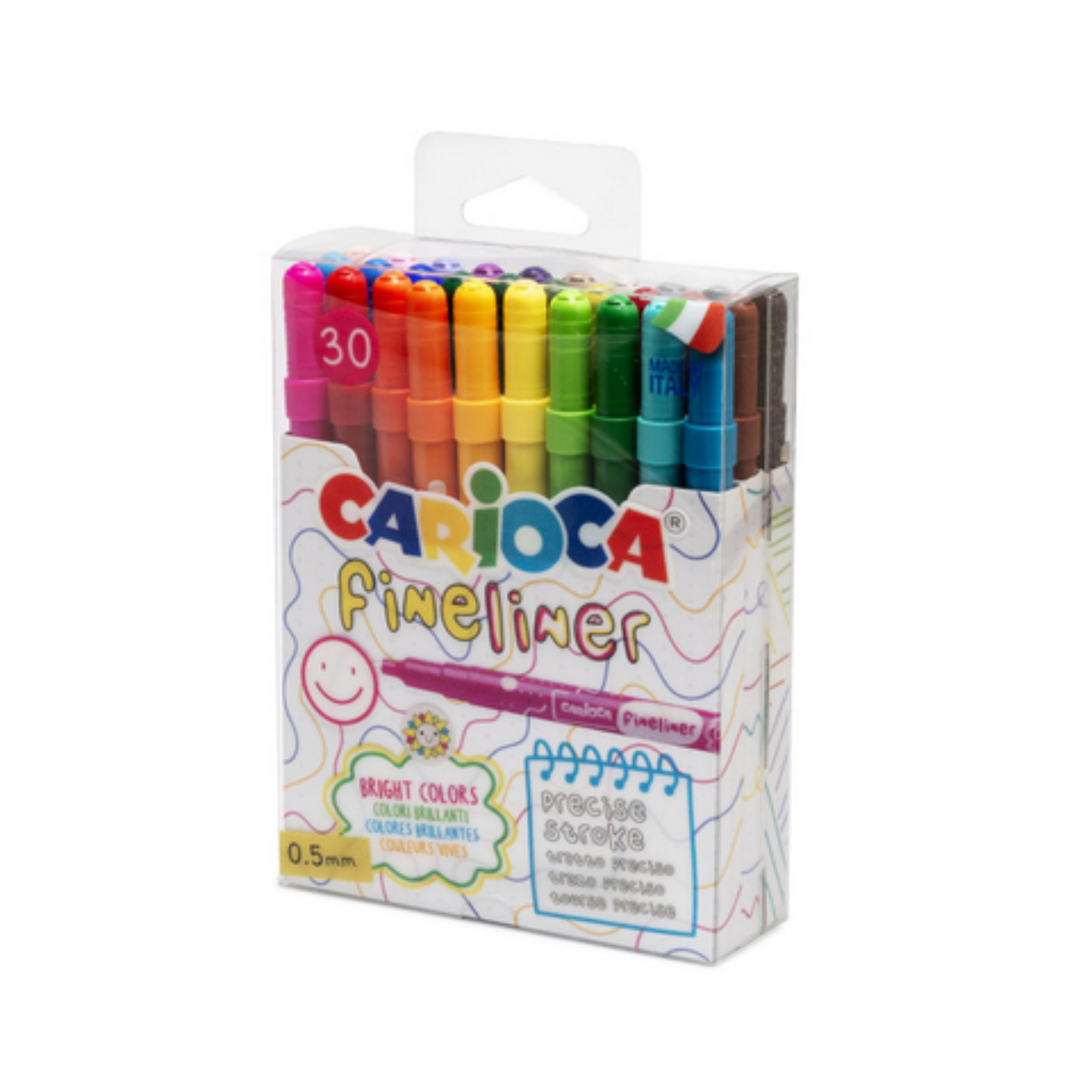 Fineliner Carioca 30 Pezzi - Tratto Preciso 0.5mm Colori Brillanti