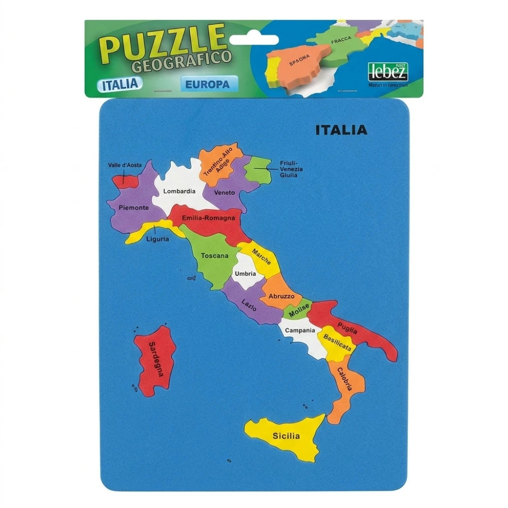Puzzle Didattico in Gomma EVA Geografia Italia ed Europa - Lebez Niji