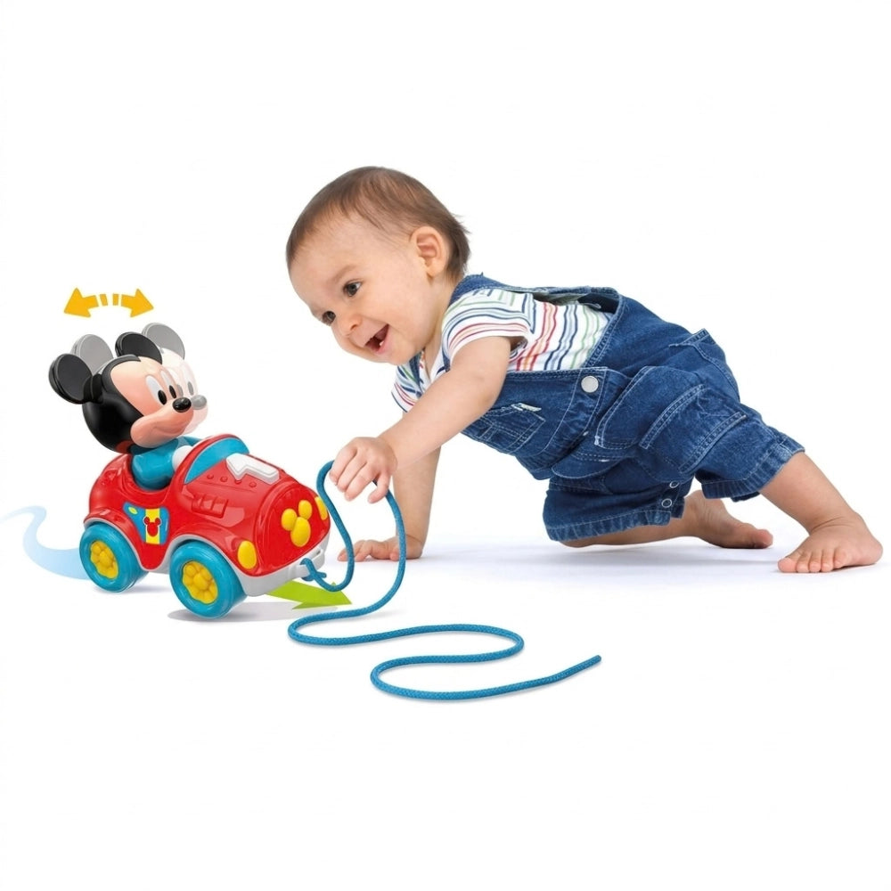 Clementoni Baby Mickey – Macchina trainabile rossa, 10–36 mesi