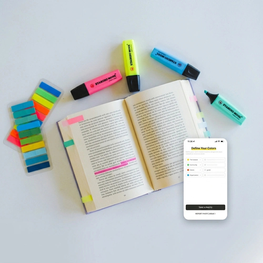 Set evidenziatori STABILO Booklover da 4 con 100 scansioni app