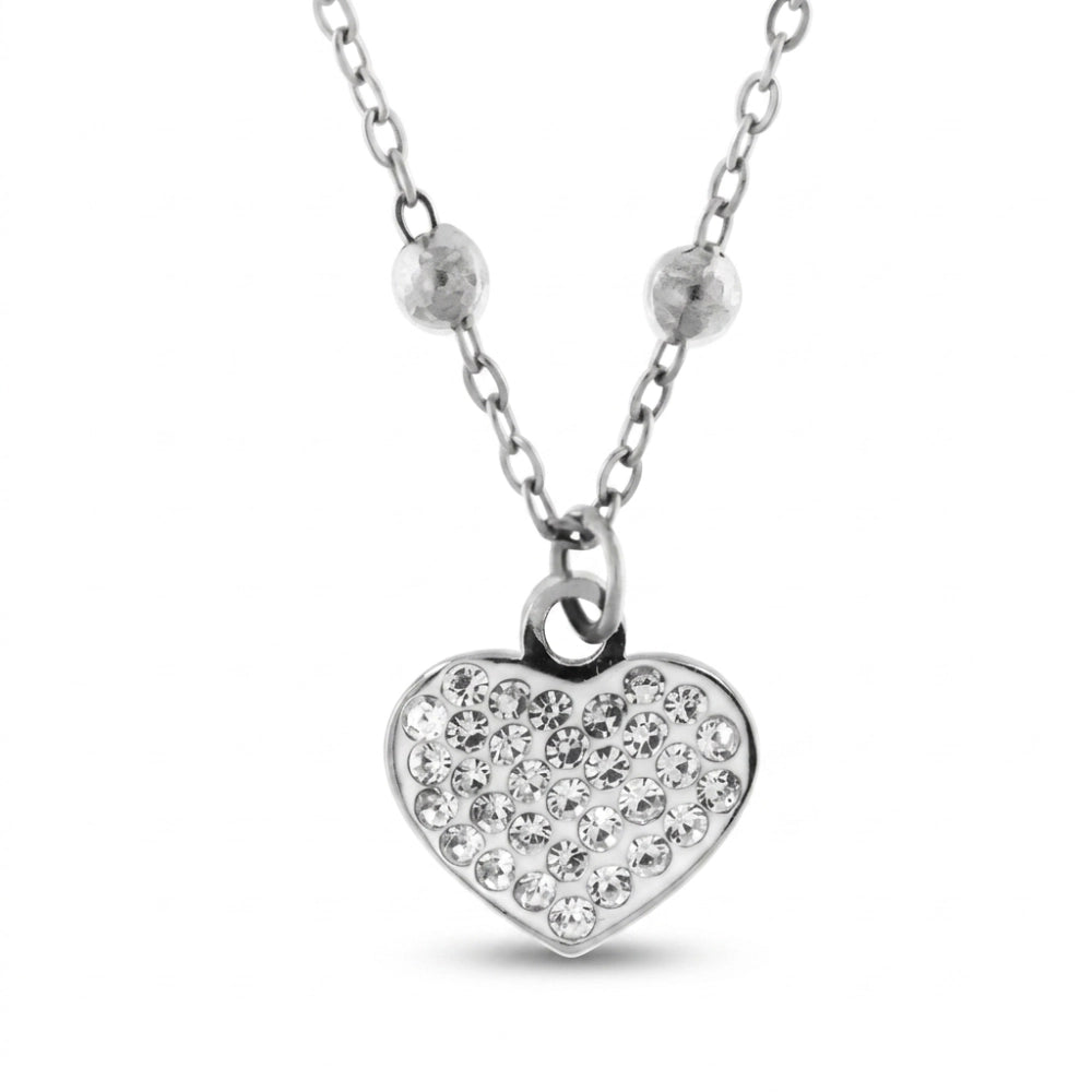 Collana Donna in Acciaio Cuore con Zirconi – Aqua