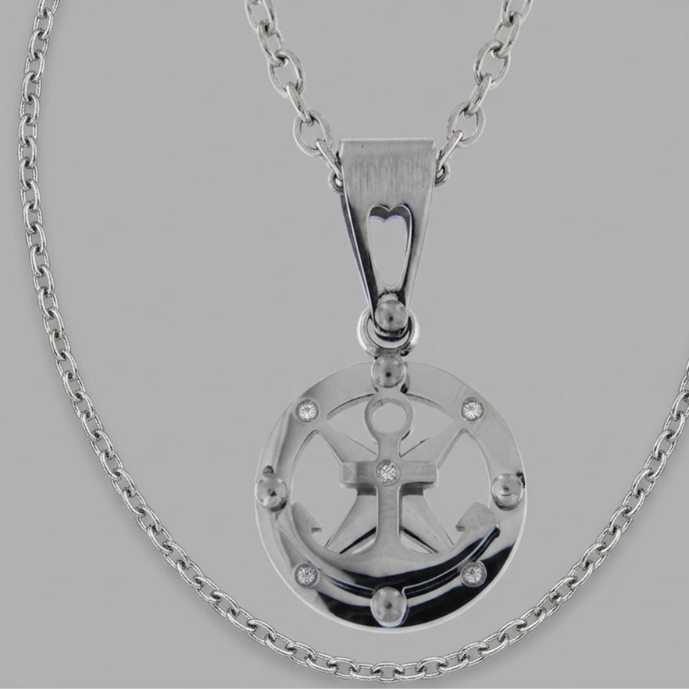 Collana Ancora Aqua - Acciaio