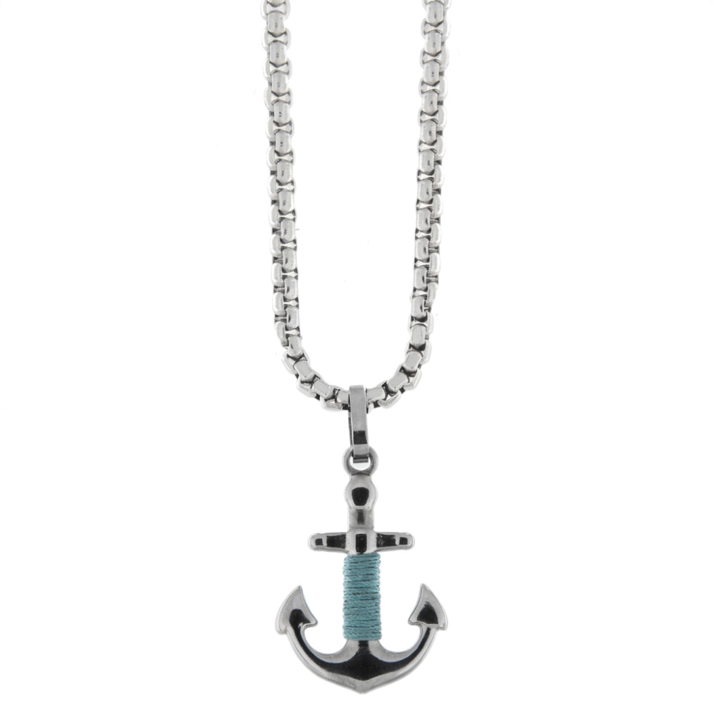 Collana Ancora Aqua - Cordino Turchese