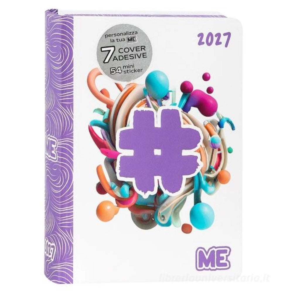 Diario agenda scolastico Comix ME My Evolution 16 Mesi Medium colore lilla Hashtag Lilac vista frontale