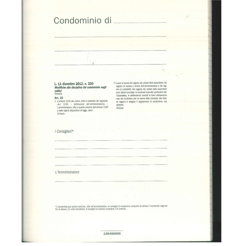 Registro Verbali Assemblee di Condominio Data Ufficio