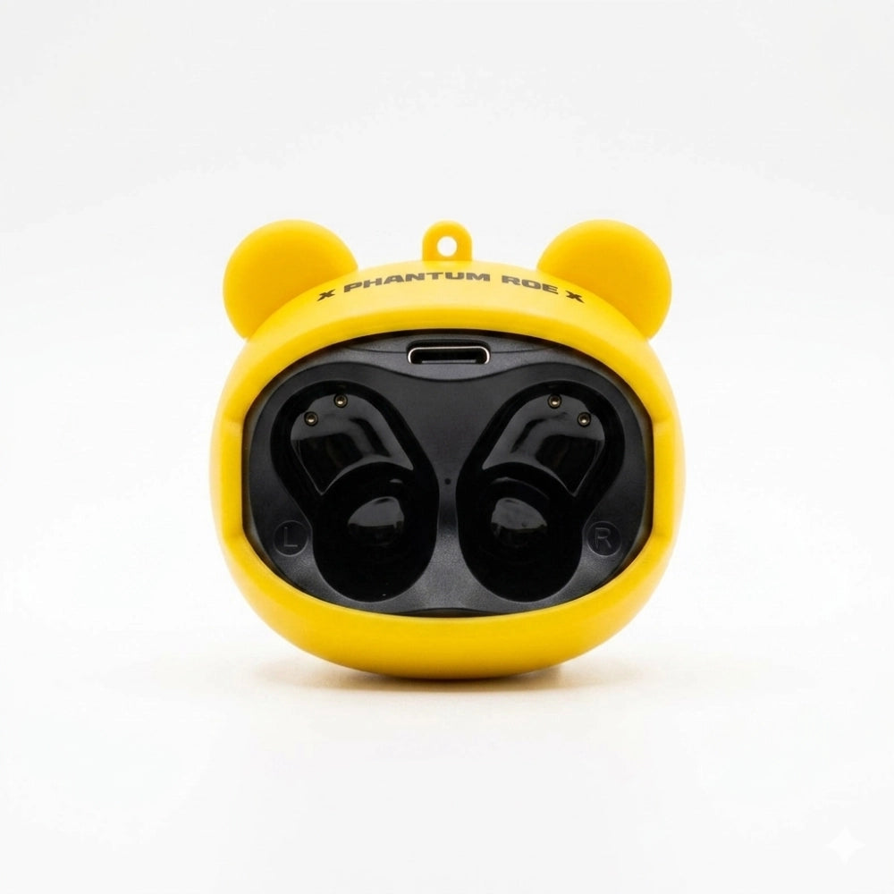Salto Flipbuds Rolling Face Crash – custodia aperta con auricolari, colore giallo