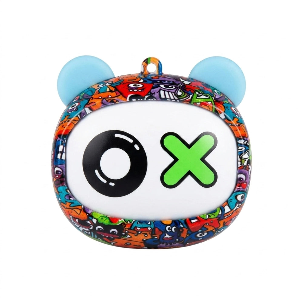 Salto Flipbuds Rolling Face Monster – custodia aperta con slot auricolari e catenina