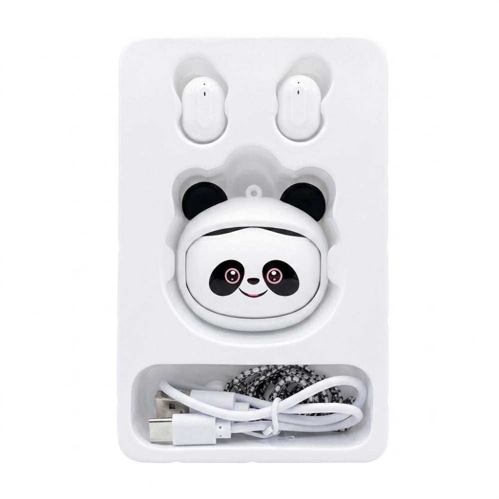 Salto Flipbuds Rolling Face Panda – custodia con espressione occhi sorridenti e catenina