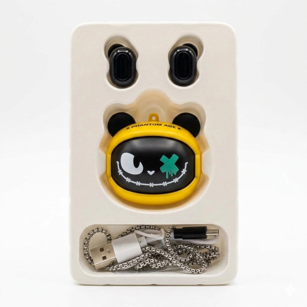 Salto Flipbuds Rolling Face Crash – contenuto confezione con auricolari e catenina
