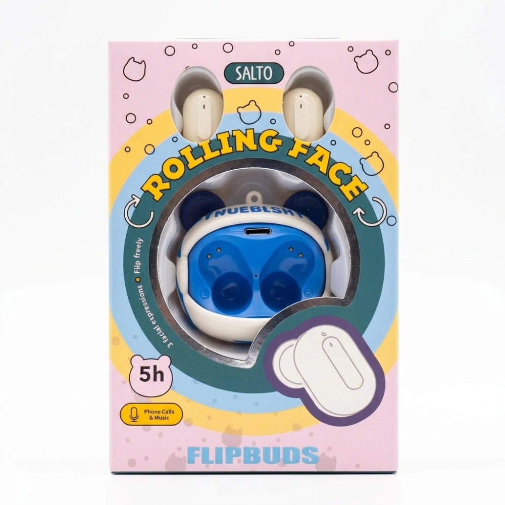 Salto Flipbuds Rolling Face Bibo Baby – custodia aperta con slot auricolari e porta Type-C