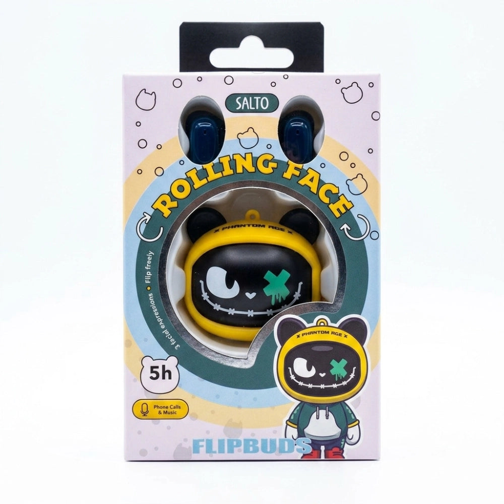 Salto Flipbuds Rolling Face Crash – packaging fronte con grafica kawaii