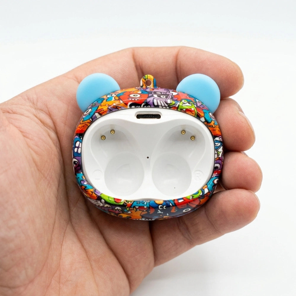 Salto Flipbuds Rolling Face Monster – custodia in mano con espressione XX viola