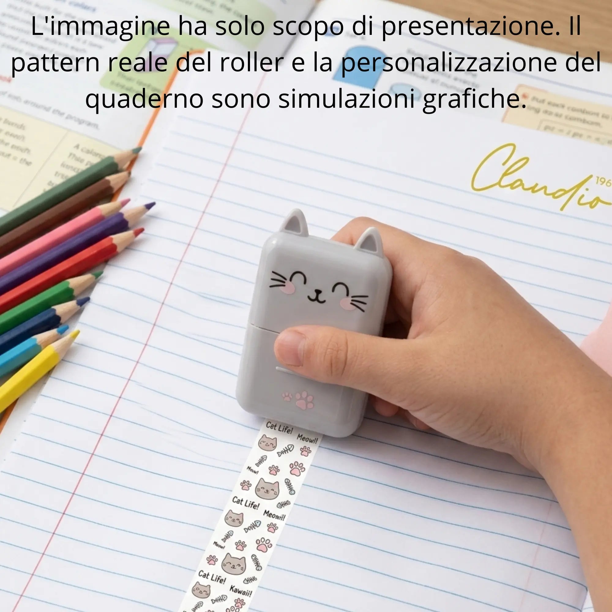 Deco Roller Stamp Legami - Timbro Decorativo A Rullo Kitty