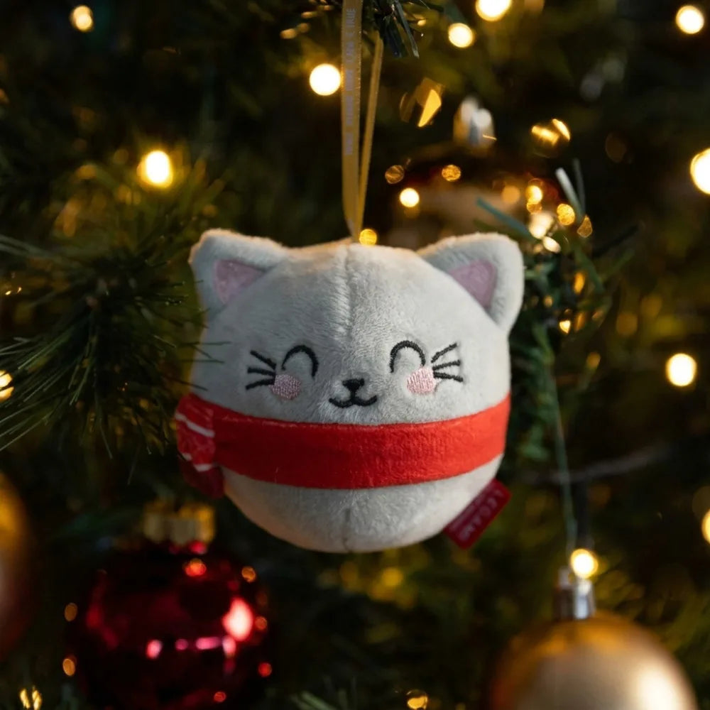 gattino natalizio Legami Oh-Oh-Ohrnaments in peluche verde con stella dorata