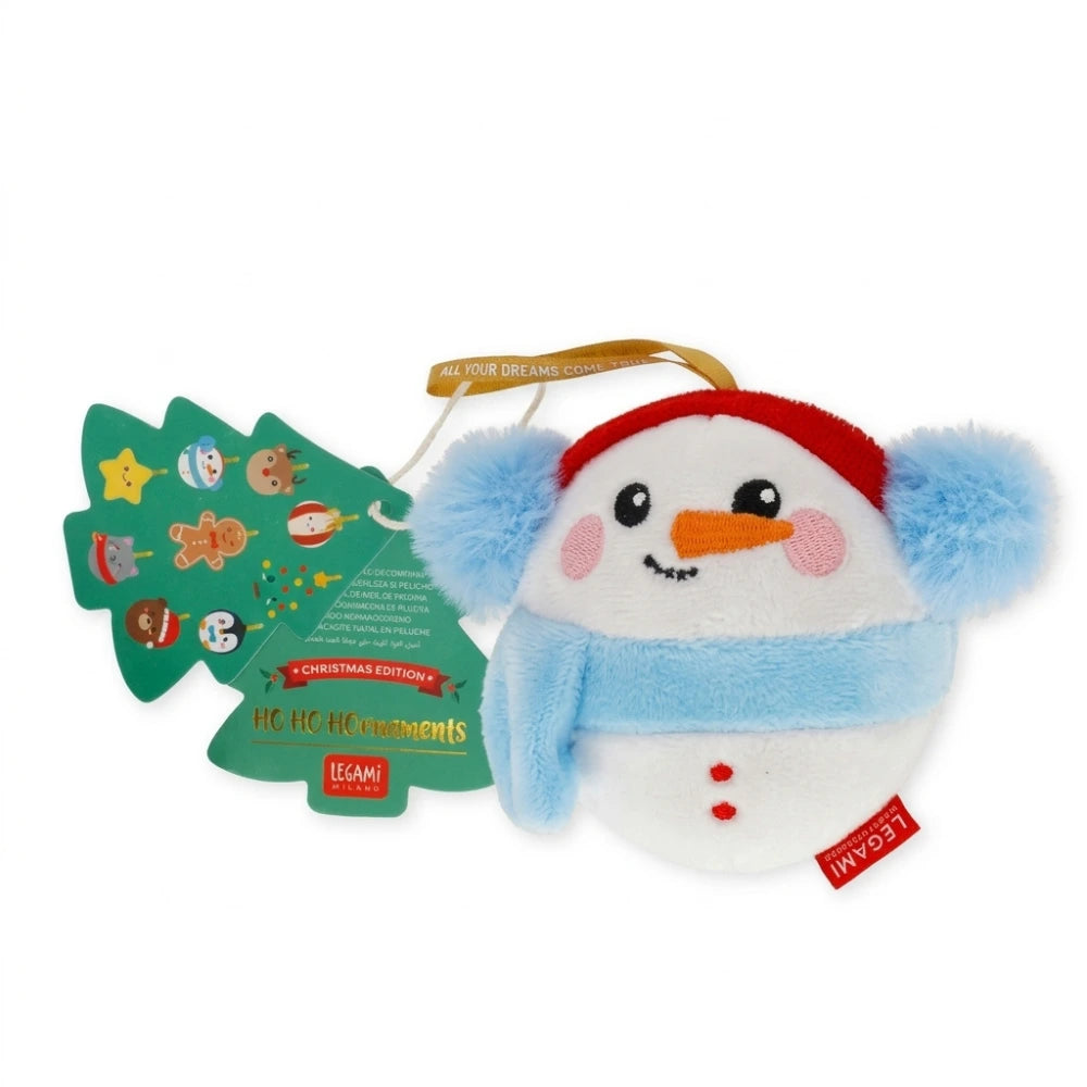 pupazzo di neve natalizio Legami Oh-Oh-Ohrnaments in peluche verde con stella dorata