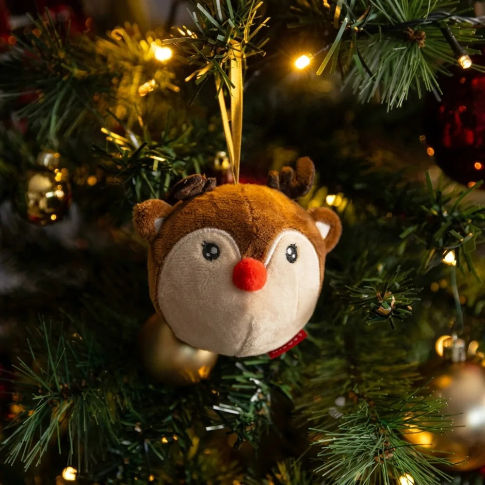 renna natalizio Legami Oh-Oh-Ohrnaments in peluche verde con stella dorata