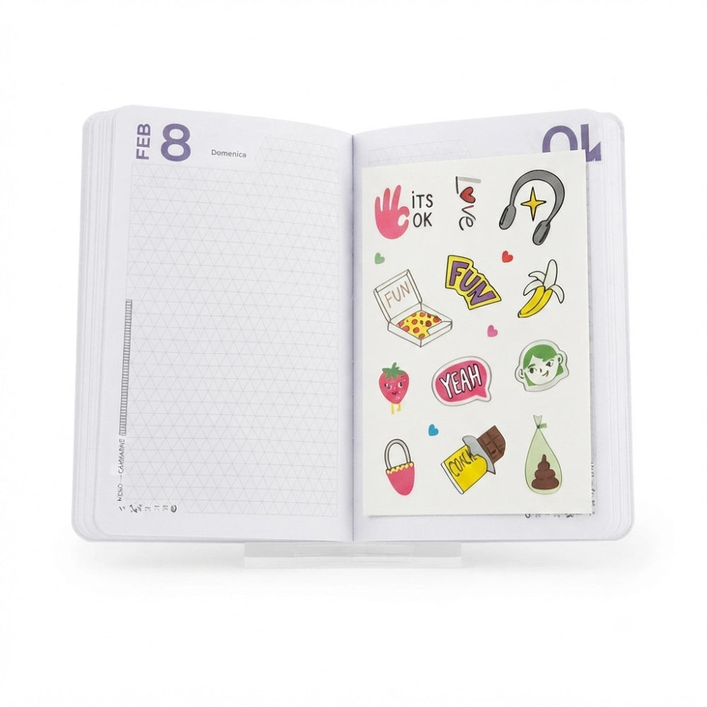 Diario Be You Extra White Standard 2026-2027 – copertina bianca con protezione trasparente, vista frontale