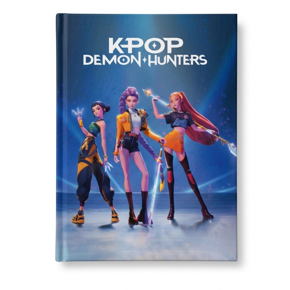 Diario scuola K-Pop Demon Hunters Huntrix fantasia blu – copertina con le tre protagoniste Safta Netflix