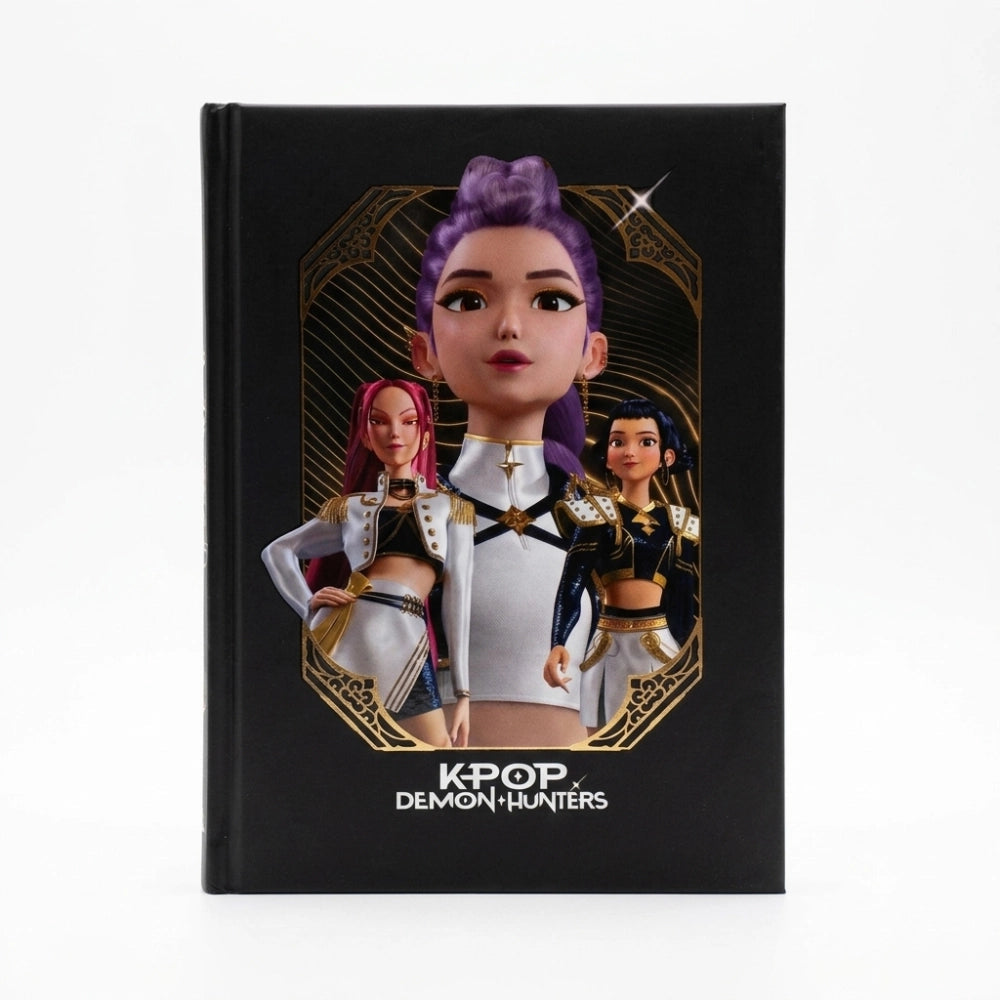 Diario K-Pop Demon Hunters Huntrix fantasia nera – copertina premium con cornice oro Safta Netflix