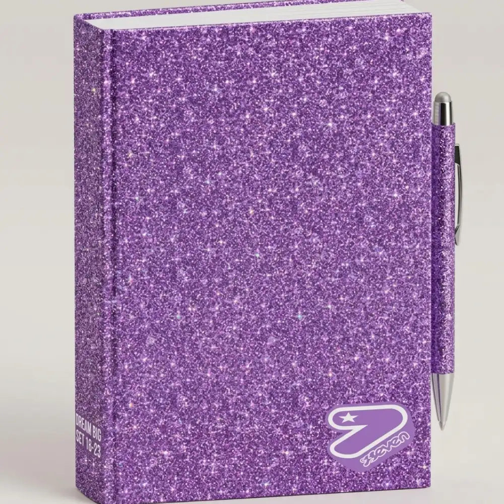 Diario Datato Seven® Glitterato Glicine con Penna Abbinata — Anno Scolastico 2026/2027