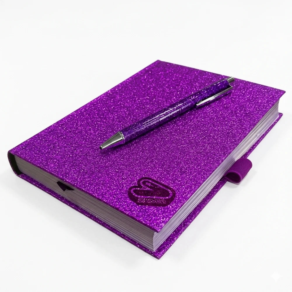 Diario Datato Seven® Glitterato Viola con Penna Abbinata — Anno Scolastico 2026/2027