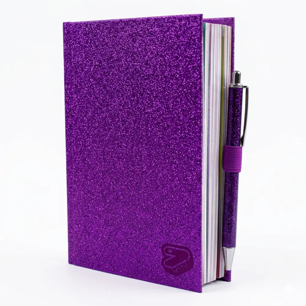 Diario Datato Seven® Glitterato Viola con Penna Abbinata — Anno Scolastico 2026/2027