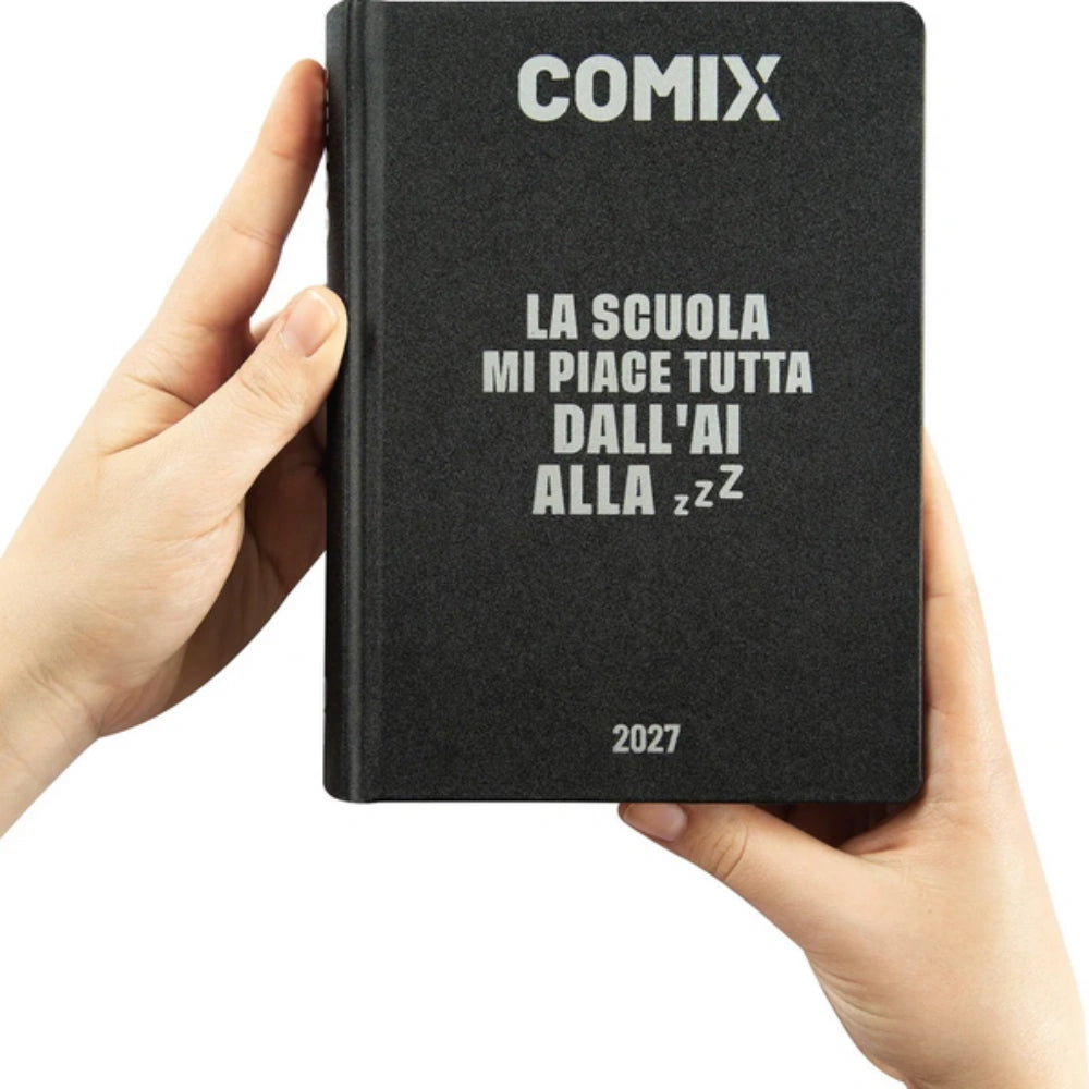 Diario Comix 16 Mesi Giornaliero 2026/2027 – Standard Nero Argento