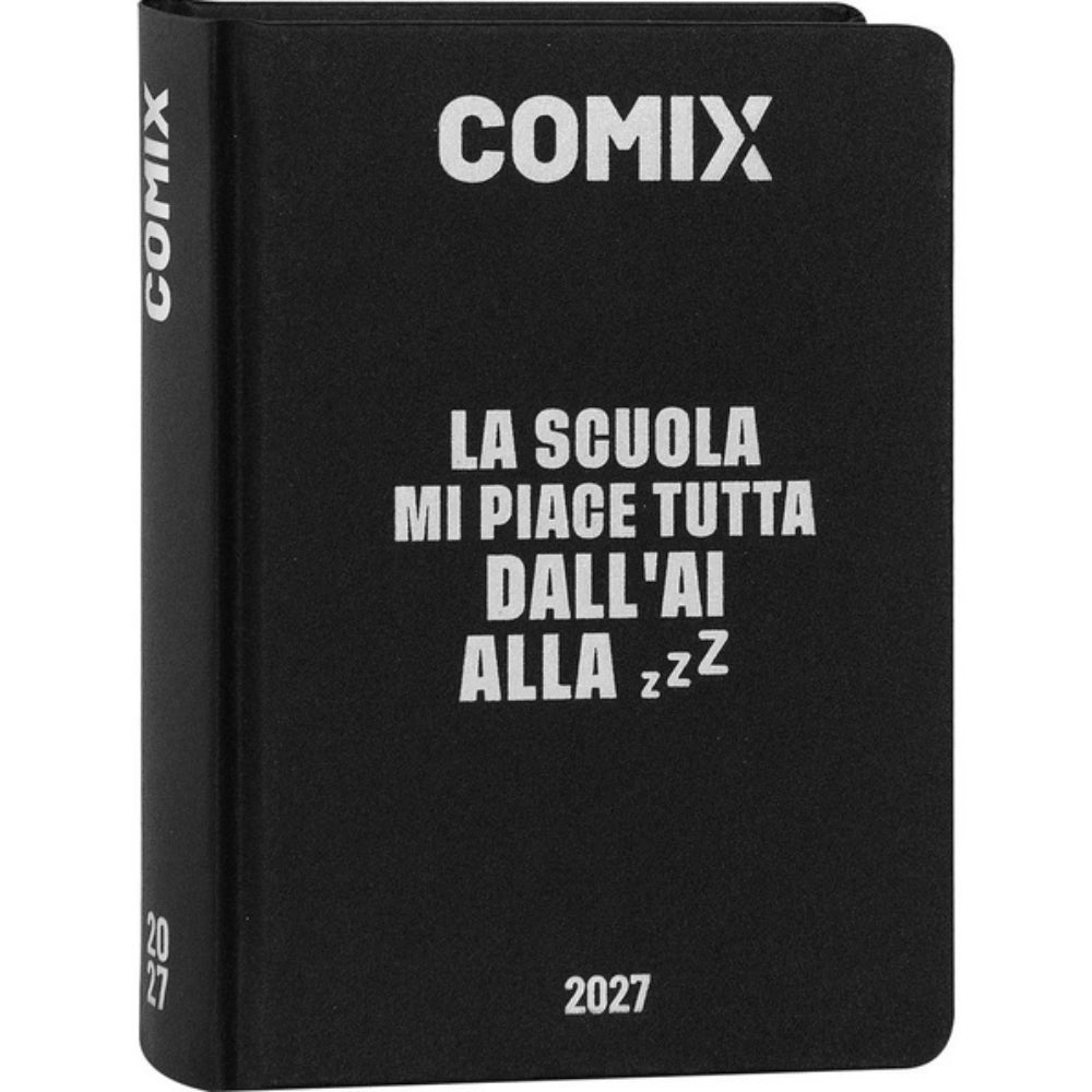 Diario Comix 16 Mesi Giornaliero 2026/2027 – Standard Nero Argento