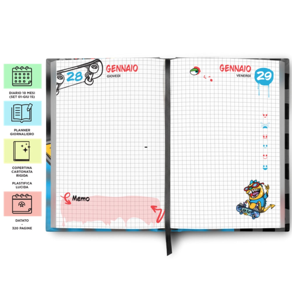 Diario Scuola GoPop 2026/2027 Cartonato NON Datato