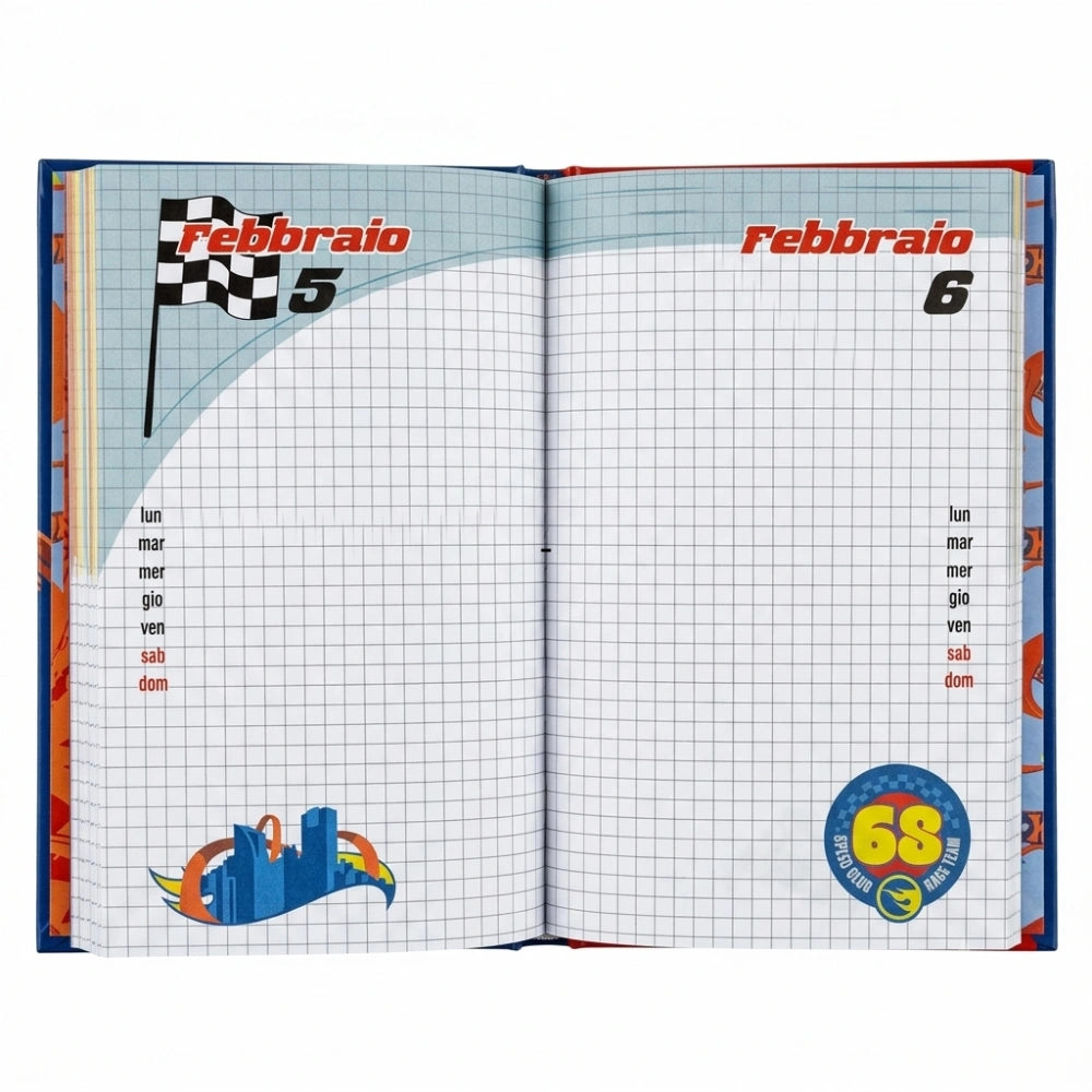 Diario Scuola Hot Wheels 2026/2027 Cartonato Non Datato – 2 Modelli