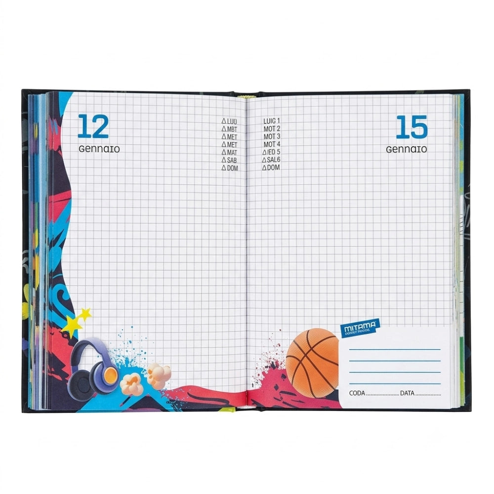 Diario Scuola Mitama Copertina Stoffata Boy 2026/2027 – Non Datato