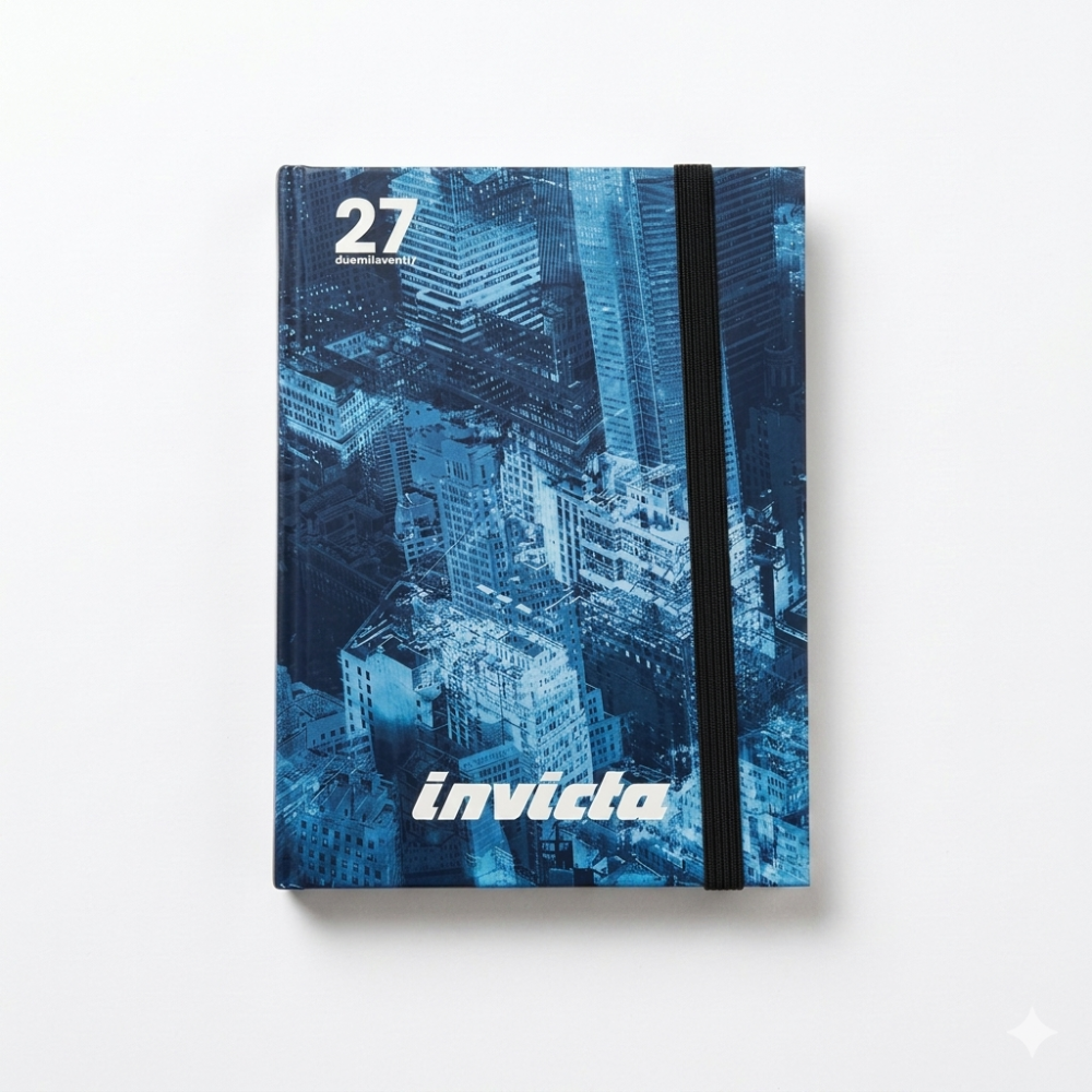 Diario Invicta Standard con Elastico Blue City — 18x13x3 cm | Anno 2027