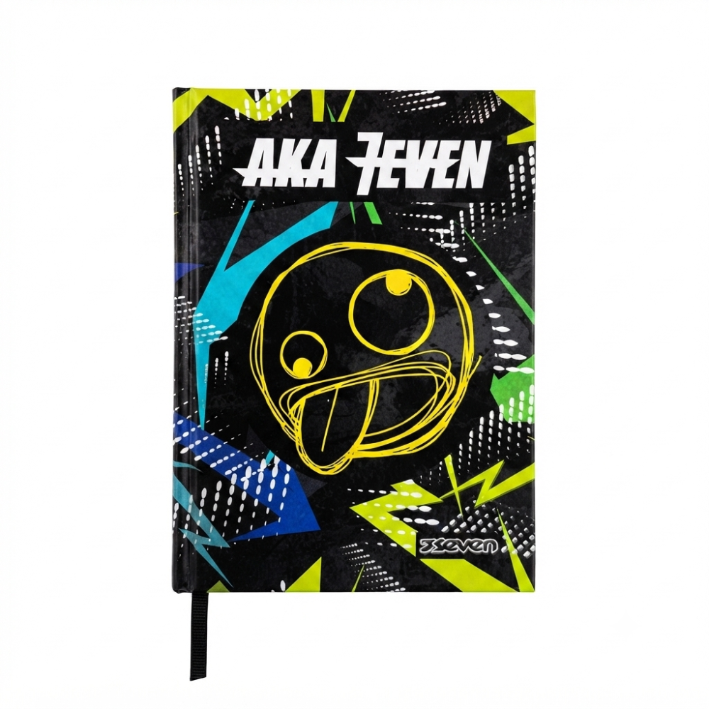 Diario Scuola Seven x Aka 7even – variante Foto Artista, copertina arancione con foto ufficiale Aka 7even