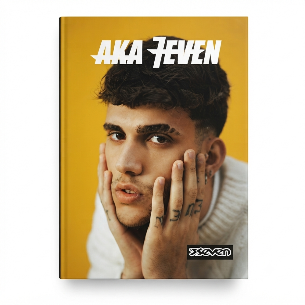 Diario Scuola Seven x Aka 7even – variante Pattern Smiley, copertina nera con pattern mascotte bianca ripetuto