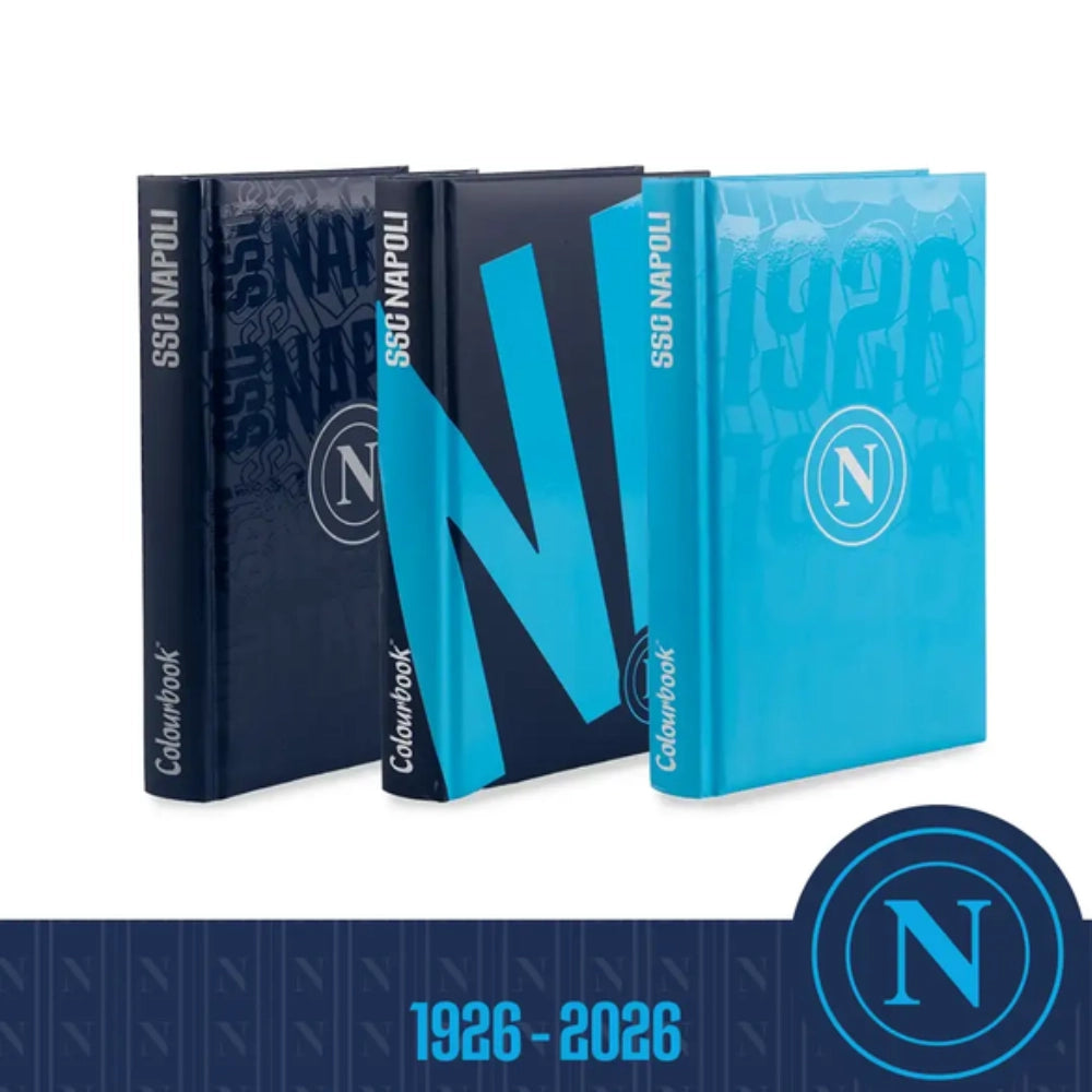 Diario scuola SSC Napoli 2026/2027 Blu Navy dorsale con scritta SSC NAPOLI Colourbook