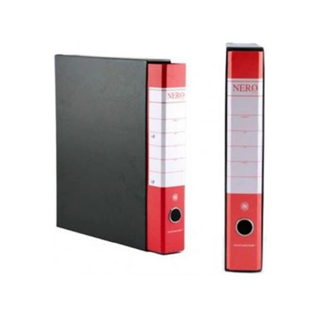 Registratore Doxier Dorso 5 cm – Nero con Dorso Rosso