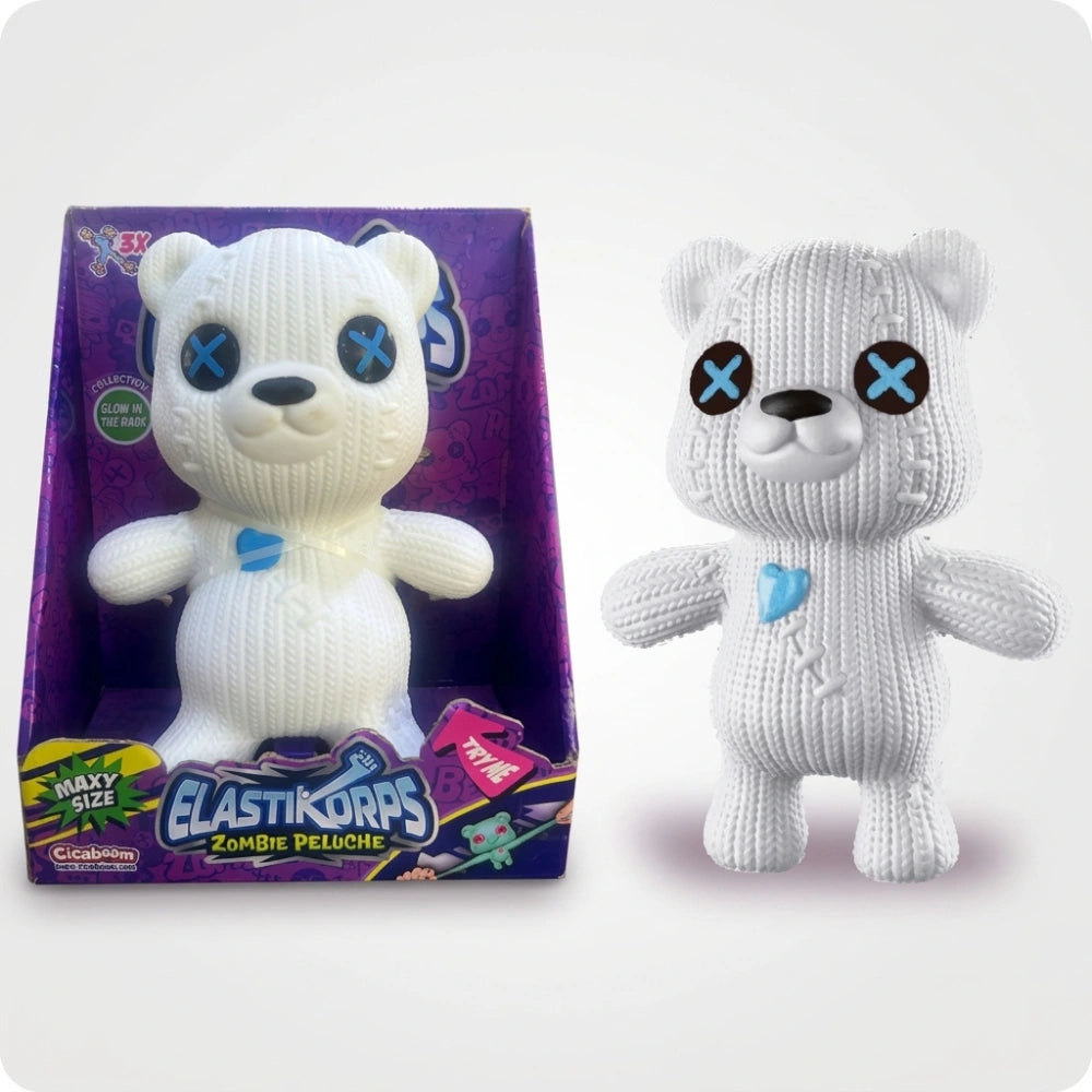 Sbabam Elastikorps Zombie Maxy Woody – Peluche estensibile 23 cm, viola e bianco