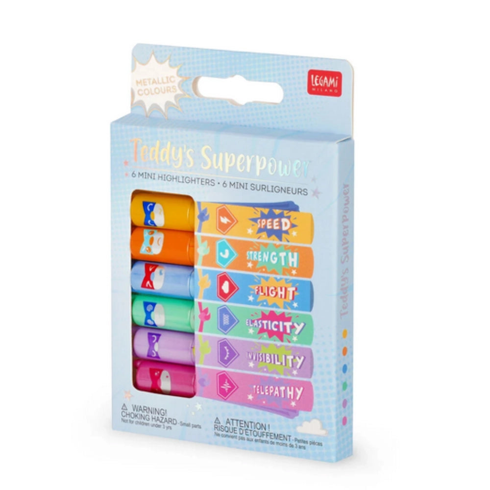 Set di 6 Mini Evidenziatori Teddy's Superpower – Legami