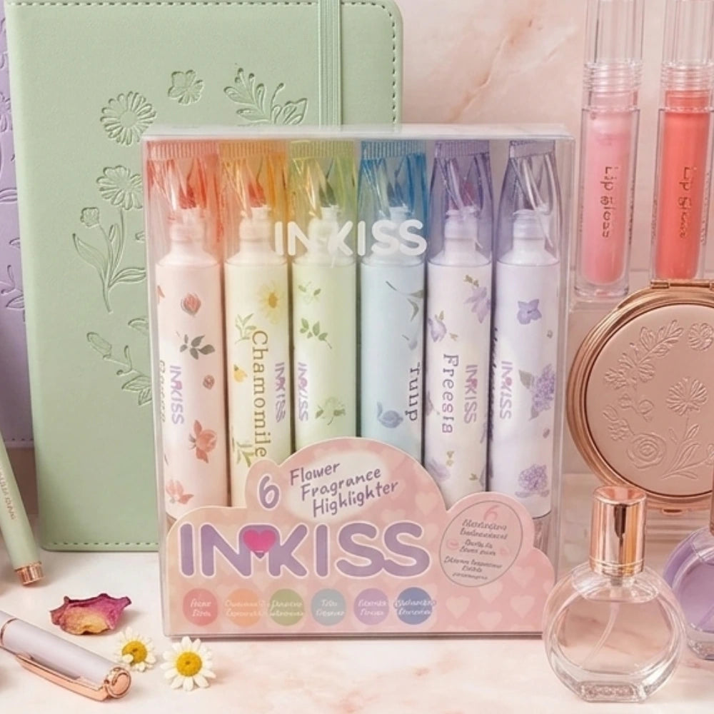 INKISS Set 6 Evidenziatori Doppia Punta Profumati | Make-Up Your Desk