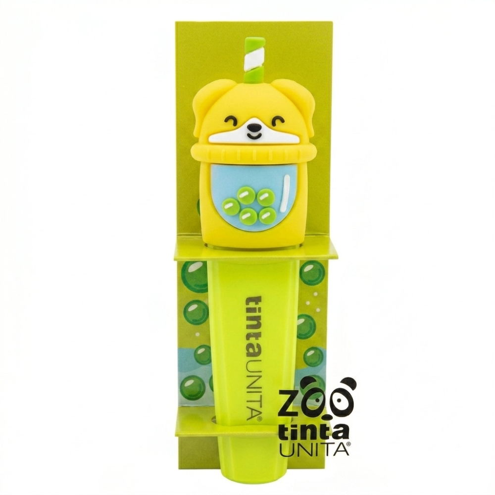 TintaUNITA Zoo Bubble Tea – Set 4 Evidenziatori Kawaii con Bustina